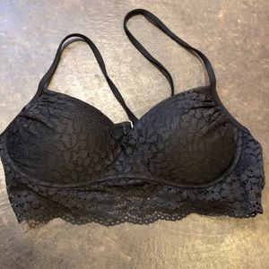 Black Lace Swim Top